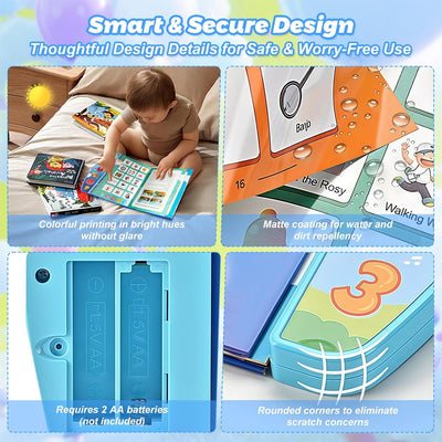 Fidtoy Learning Auditory English Audio Book for Kids Talking Alphabet Number Interactive Learning Toy Ages 2-6