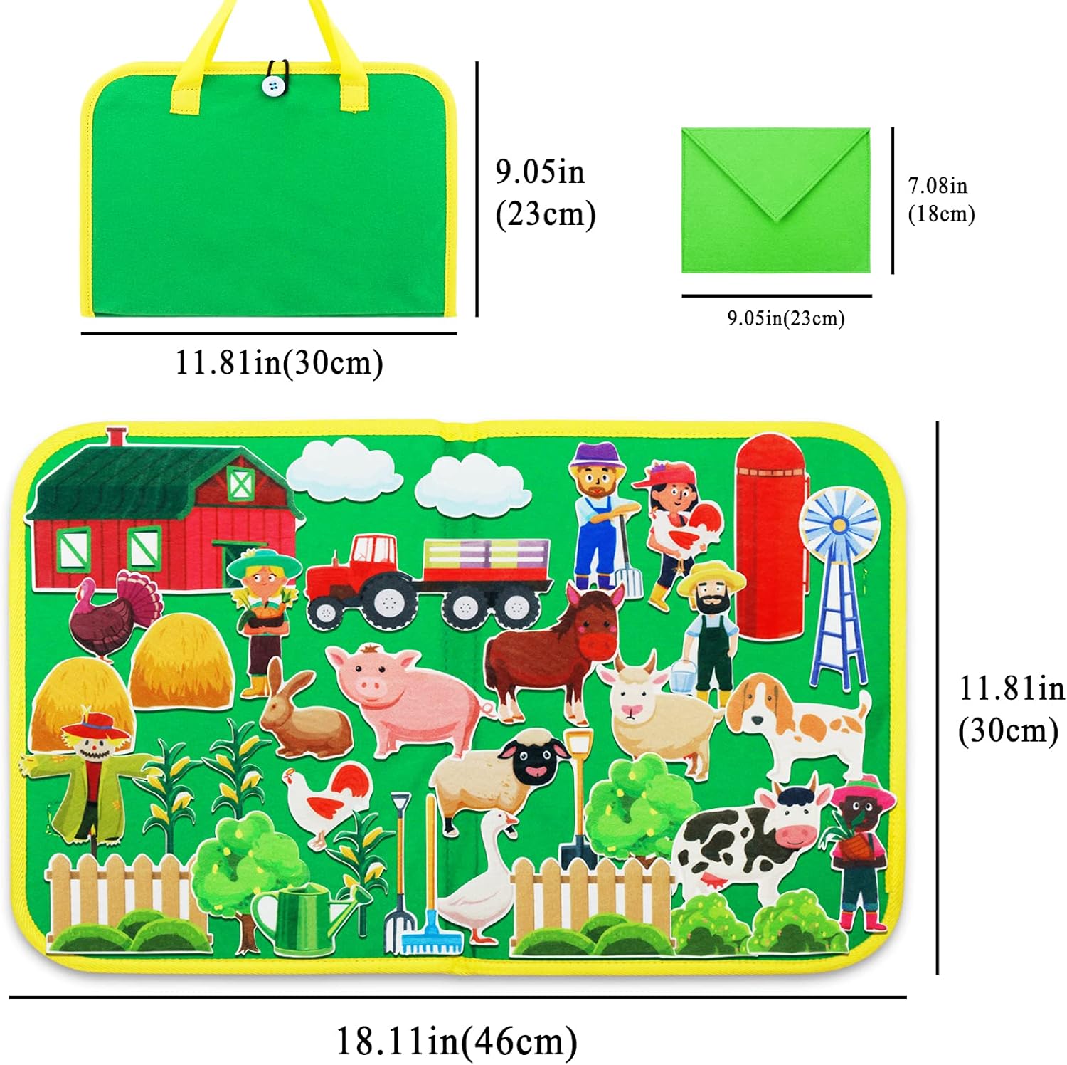 Craftstory Travel Felt Board for Toddlers Farm Animals Toys Preschool Learning Activities 37 Pieces Sensory Toys Barnyard Stories for Classroom Arts and Crafts Supplies