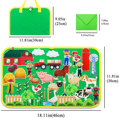 Craftstory Travel Felt Board for Toddlers Farm Animals Toys Preschool Learning Activities 37 Pieces Sensory Toys Barnyard Stories for Classroom Arts and Crafts Supplies