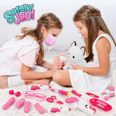 Fidtoy Kids Doctor Kit Toy with Pet Vet Set 33PCS Pretend Play Set