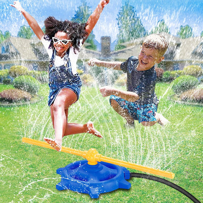 Fidtoy Water Spray Summer 360 Rotation Active Play Toy for Kids | Outdoor Rotating Water Sprinkler, 24 Nozzle Backyard Splash Toy, Garden Hose Water Play & Summer Party Toy Age 3+