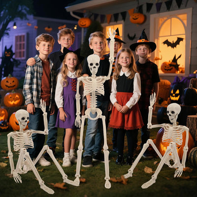Fidtoy Decoraciones Esqueletos Articulados de Halloween, Set de 2