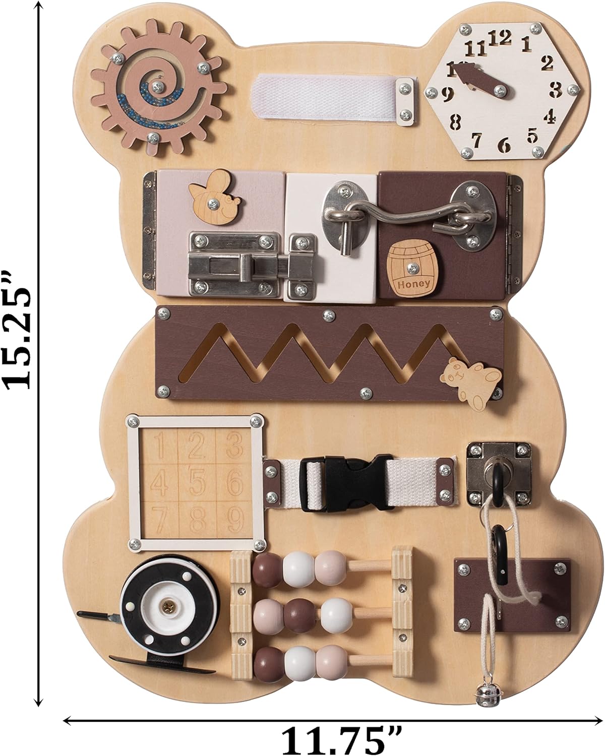 Fidtoy Montessori Bear Busy Board Toddler Learning Toy