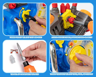 Fidtoy Motorcycle Engine Building Toy with Lights and Sounds for Kids