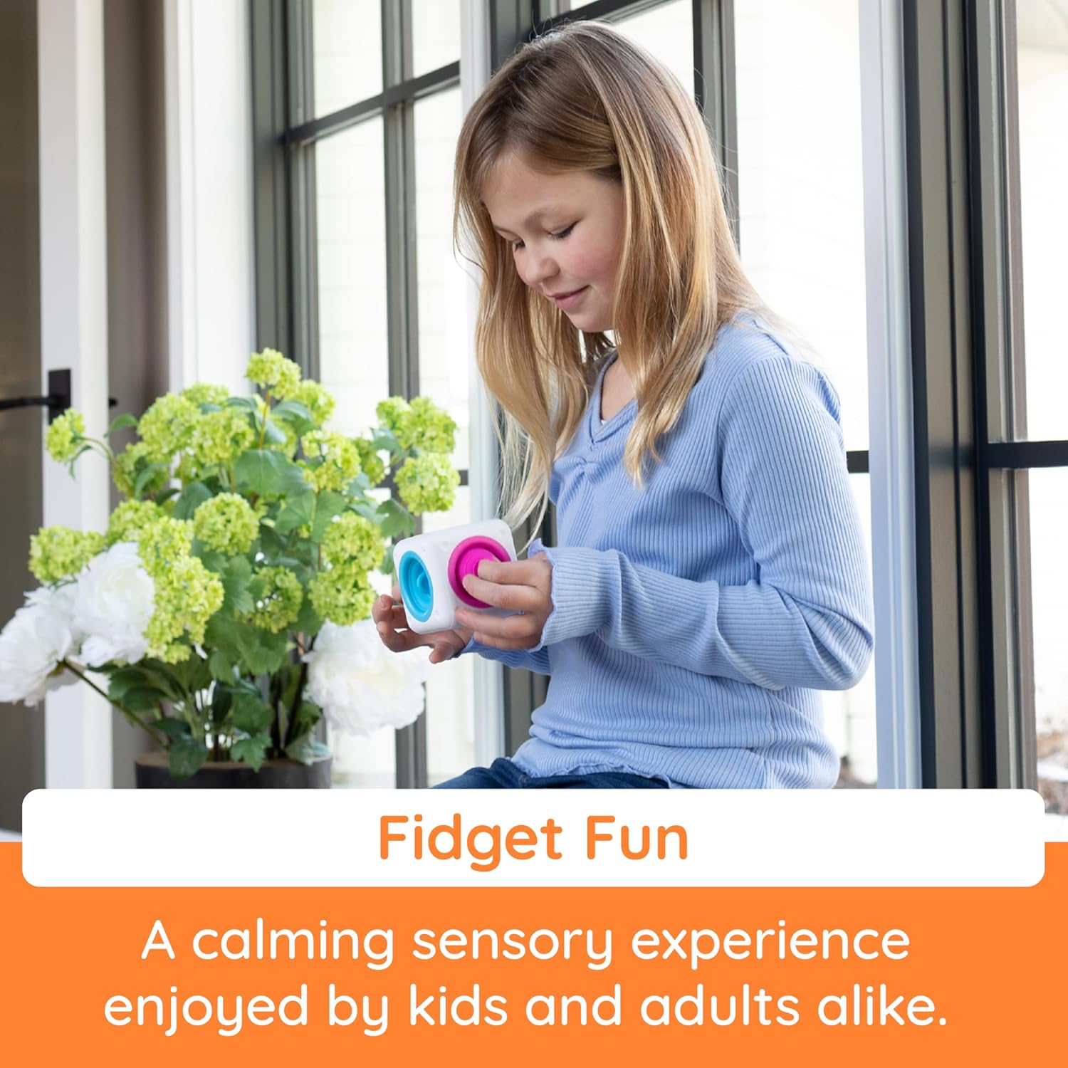 Fat Brain Toys Cubo Inquieto Tugl para Reventar, Atractivo para Niños Pequeños, Niños, Adolescentes, Adultos - Cubo Inquieto de Mano Relajante, 2 Años en Adelante