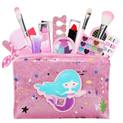 Fidtoy Mermaid Makeup Kit for Kids with Bag and Beauty Set