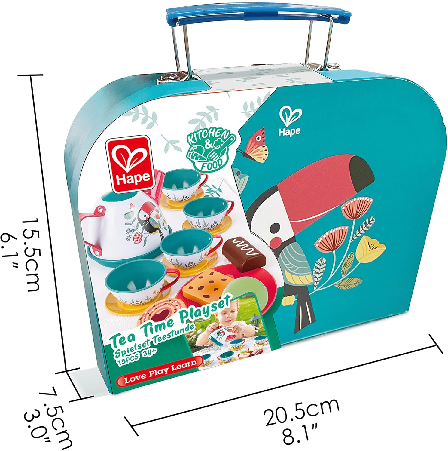 Fidtoy Juego de té de juguete para juegos de imitación con tetera, tazas y galletas