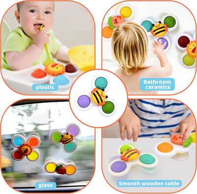 3 pièces Spinner à ventouse pour bébé