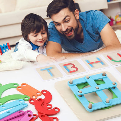 Fidtoy Chiffres et Lettres Puzzle en Bois