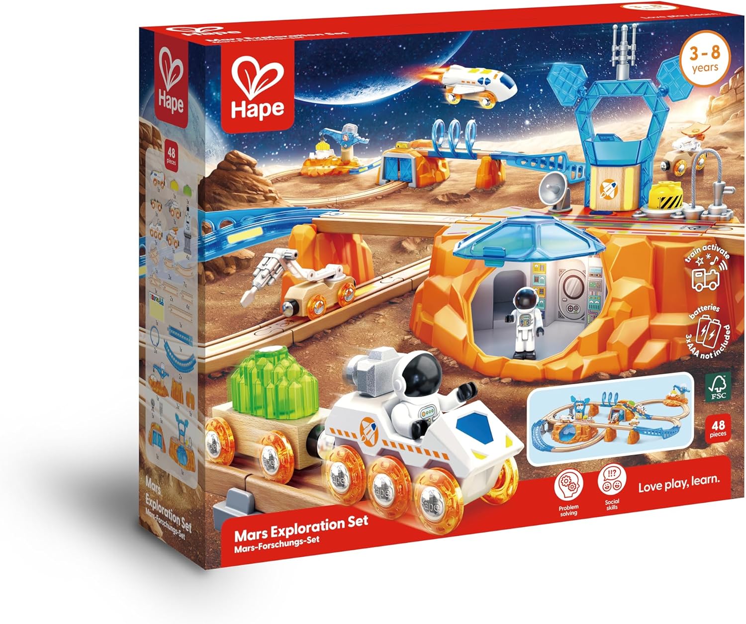 Juguete Tren Espacial Fidtoy Juego de Vías de Exploración de Marte