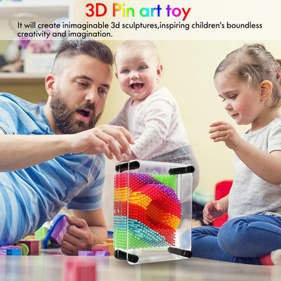 Fidtoy 3D Pin Art Toy Tablero de Impresión Sensorial Arcoíris
