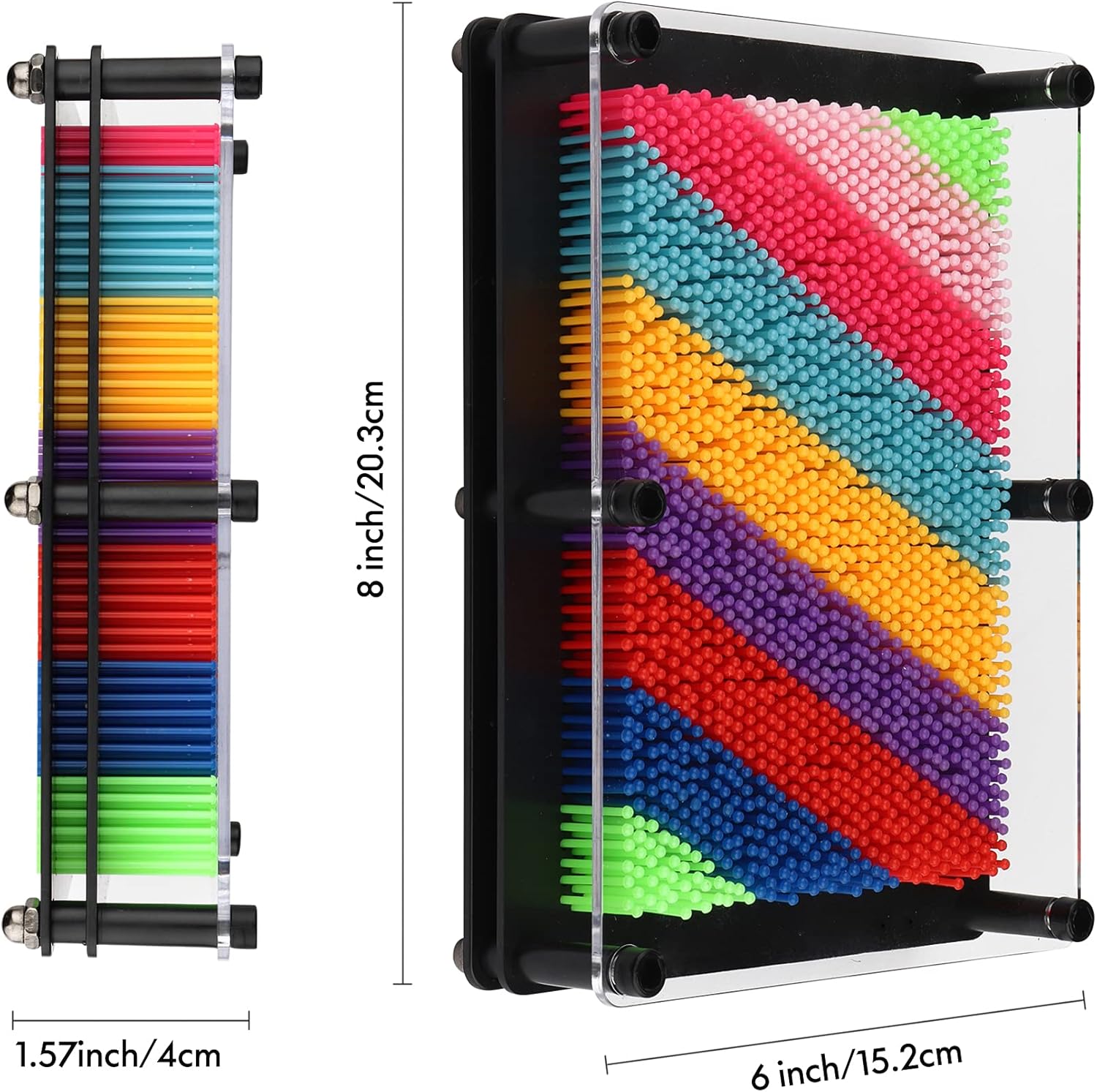 Fidtoy 3D Pin Art Toy Tablero de Impresión Sensorial Arcoíris