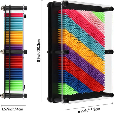 Fidtoy 3D Pin Art Toy Tablero de Impresión Sensorial Arcoíris