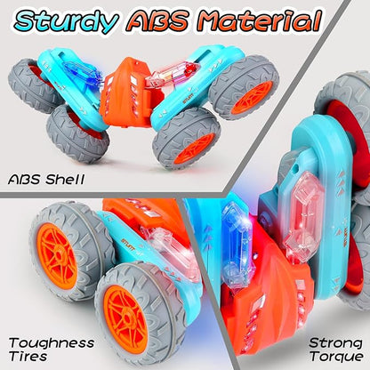 Remote Control Stunt Car with 360° Flips & Lights – Double-Sided 4WD | Bacha Toys