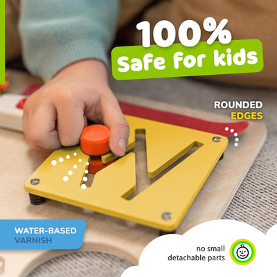 Tabla de actividades de aprendizaje Montessori Fidtoy para niños pequeños