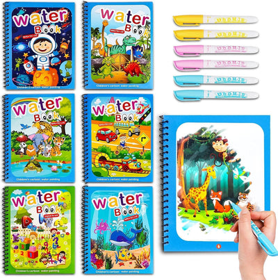 Libro de colorear mágico de agua Fidtoy Aqua Doodle, reutilizable para niños pequeños