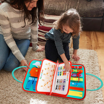 Fidtoy Sac d'activités interactif pour tout-petits – Jouet d'apprentissage sensoriel Montessori, 3 ans et plus