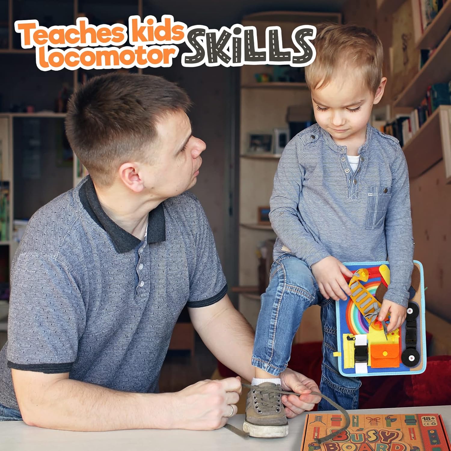 Tabla ocupada para niños pequeños de 1 a 3 o 2 a 4 años, juguete educativo Montessori, habilidades básicas para la vida y actividad motriz fina para niños, aprender a vestir juguete sensorial como avión o juego de viaje en coche