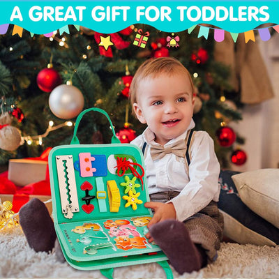ezdoit Tablero de actividades Montessori Juguete sensorial para niños pequeños Tabla de actividades educativas preescolares Juguete de viaje Regalo para niños y niñas de 3 4 5 años