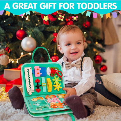 ezdoit Busy Board Montessori Toy Sensory Board for Toddlers Preshool Educational Activity Travel Toy Gift for 3 4 5 Years Old Boys Girls