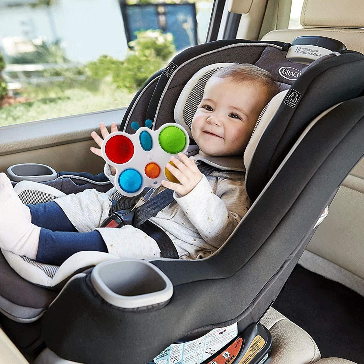 Butterfly Dimple Busy Board - Sensory Toy for Babies 6 Month - 3 Years, Ideal for Tummy Time, Early Education, and Fidget Relief, Perfect Baby Gift for 6 Months and Up, Toddler Baby Toys