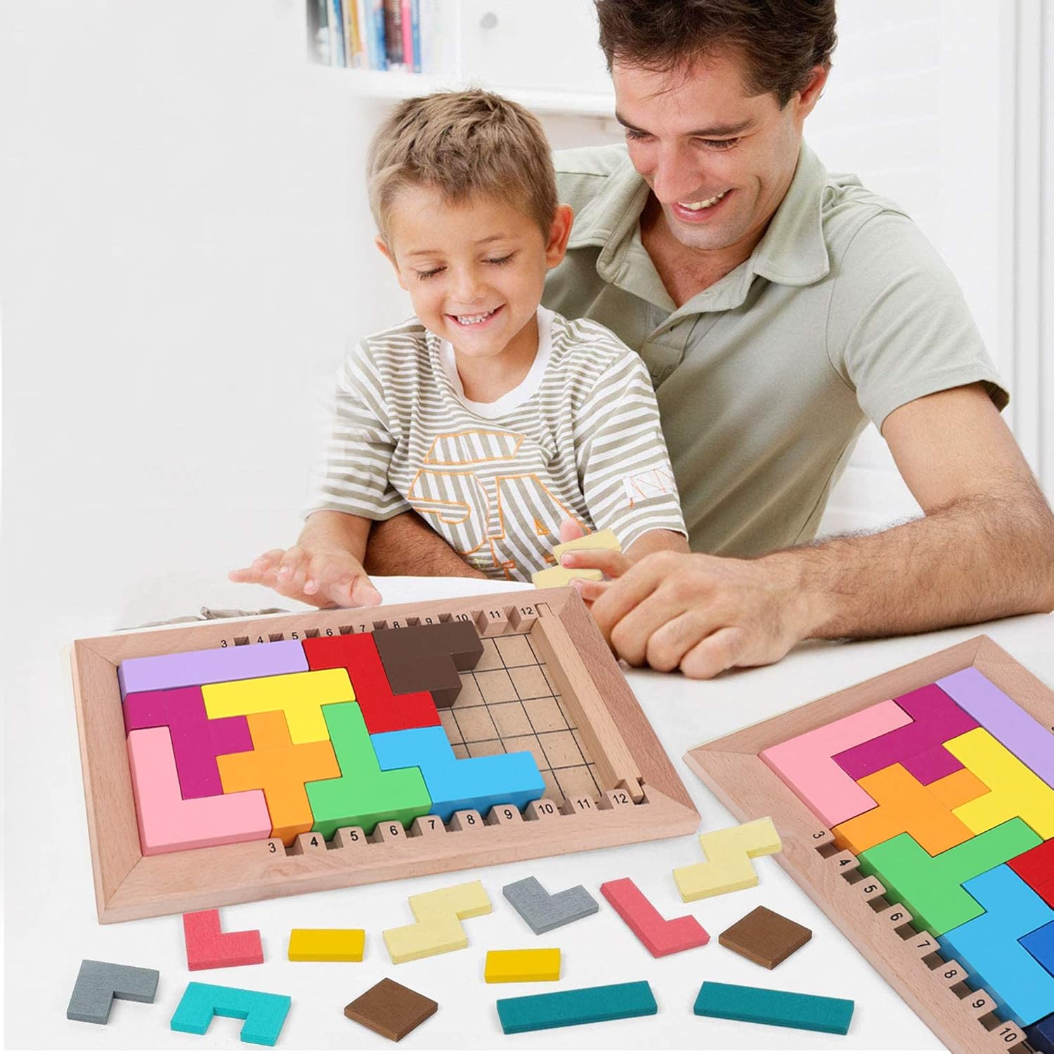 Fidtoy Puzzle Tetris en bois pour enfants