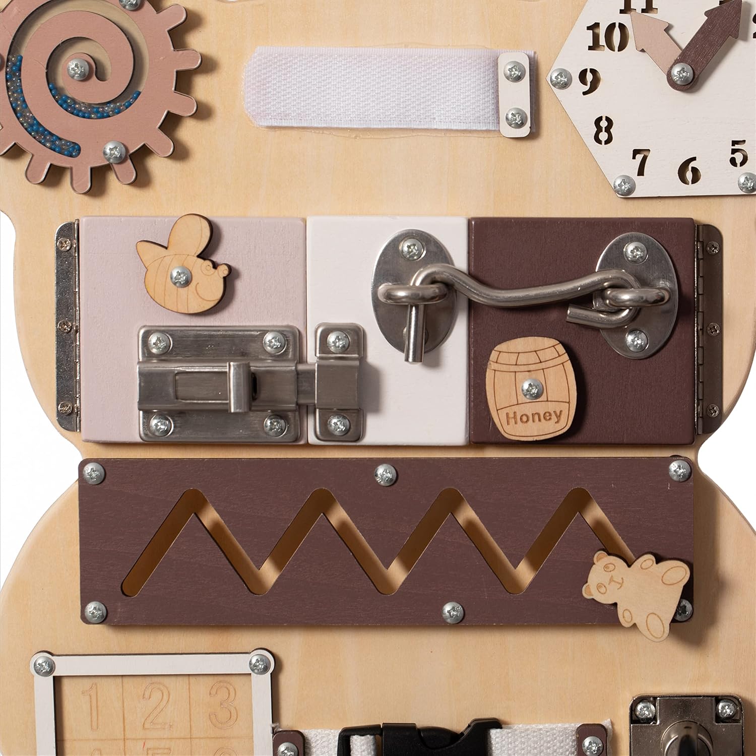 Fidtoy Montessori Oso Tablero de Actividades Juguete de Aprendizaje para Niños Pequeños