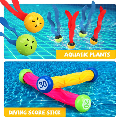 Fidtoy Kit de Jouets de Plongée pour Piscine pour Enfants 4-8 Jeu de Chasse au Trésor