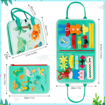 ezdoit Tablero de actividades Montessori Juguete sensorial para niños pequeños Tabla de actividades educativas preescolares Juguete de viaje Regalo para niños y niñas de 3 4 5 años