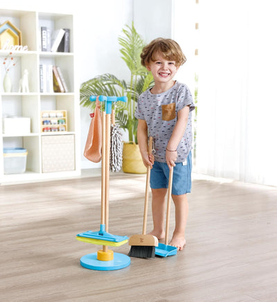 Fidtoy Wooden Cleaning Broom Set Kids Pretend Play Toy Kit