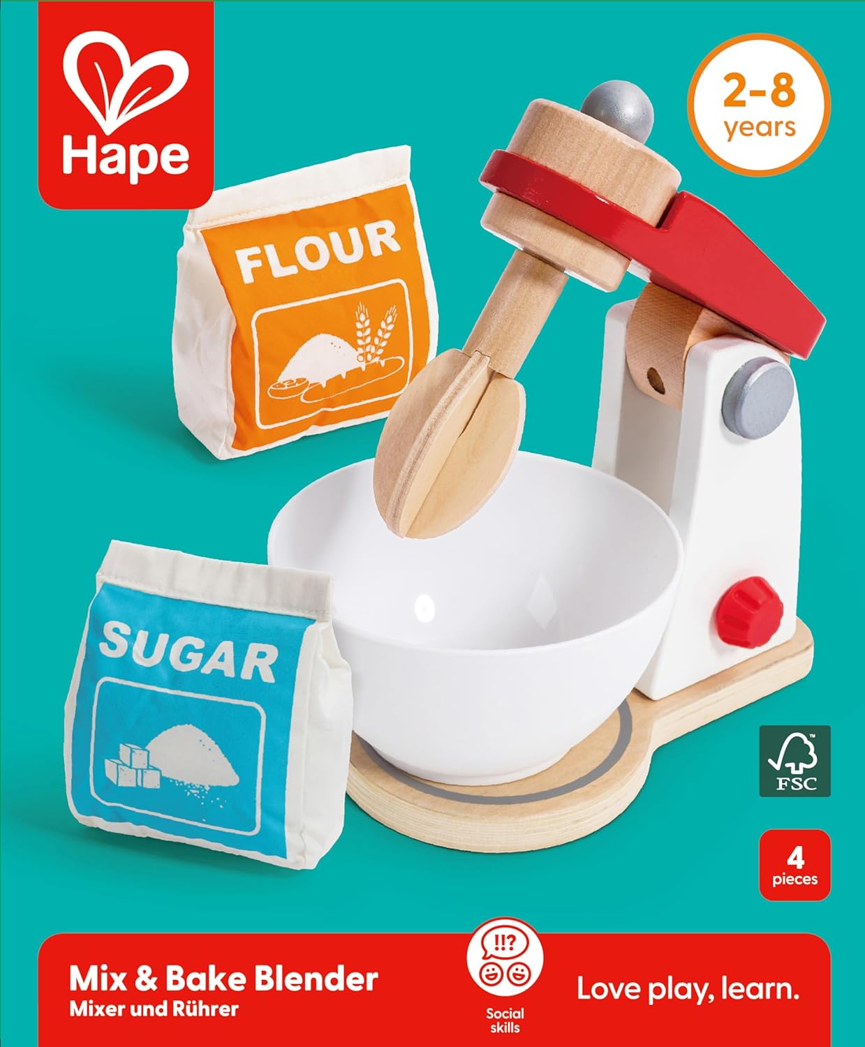 Fidtoy Robot Pâtissier en Bois Jouet d'Imitation Kit de Pâtisserie