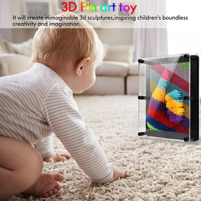 Fidtoy 3D Pin Art Toy Tablero de Impresión Sensorial Arcoíris
