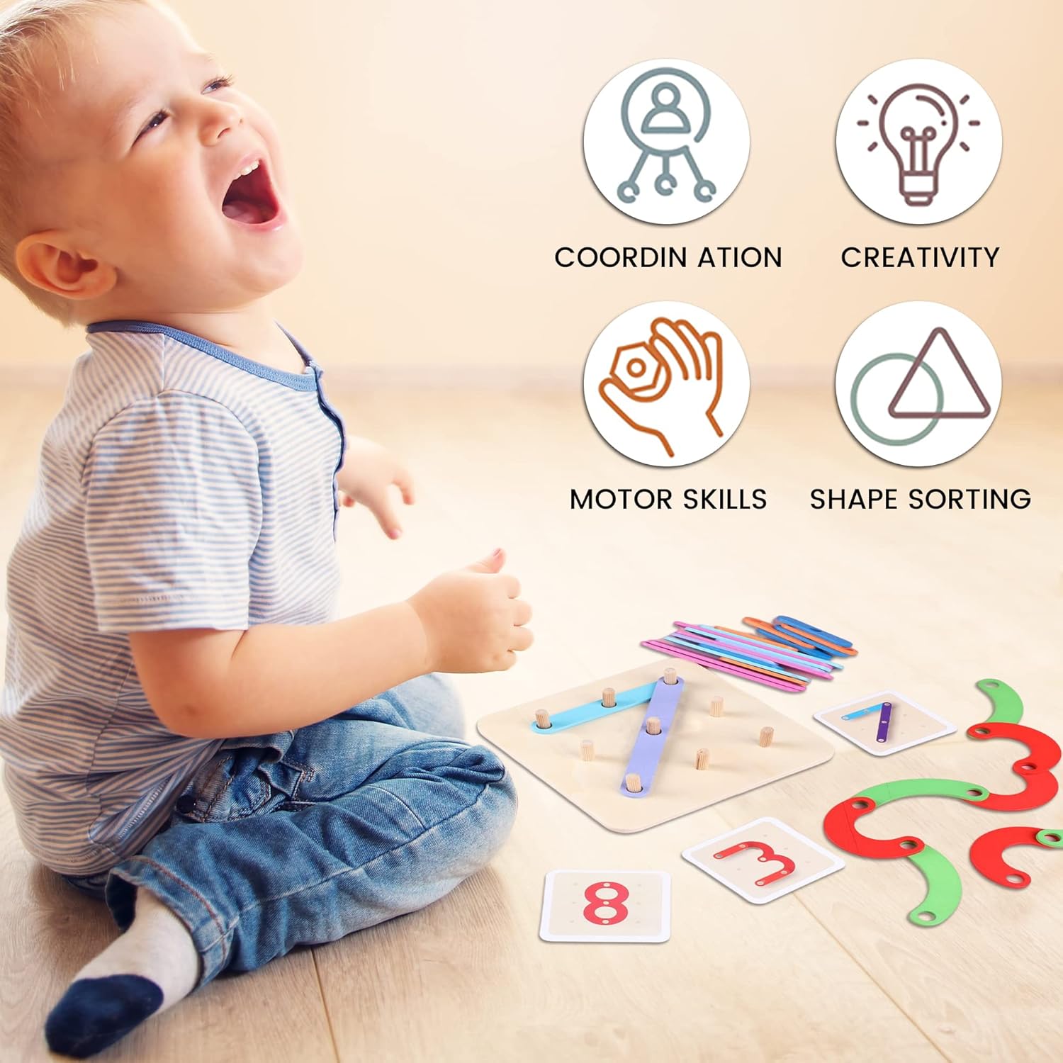 Fidtoy Chiffres et Lettres Puzzle en Bois