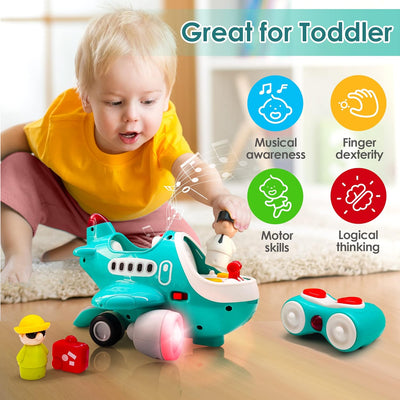 Avion télécommandé Fidtoy avec lumières et sons pour les tout-petits
