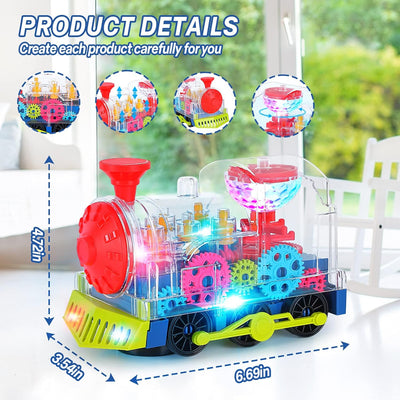 Fidtoy Musical Light-Up Train for Toddlers | Interactive Toddler Toy with Lights & Music