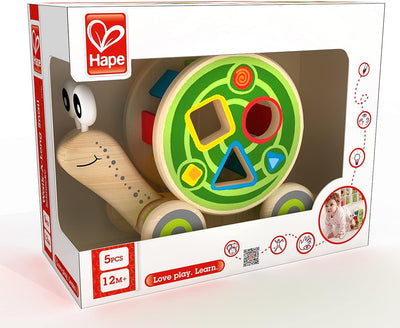 Fidtoy Jouet à Tirer en Bois Escargot, Trieur de Formes, Jouet Éducatif pour Tout-Petits