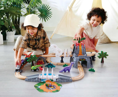 Fidtoy Train Aventure Dinosaures Circuit Lumineux Jouet