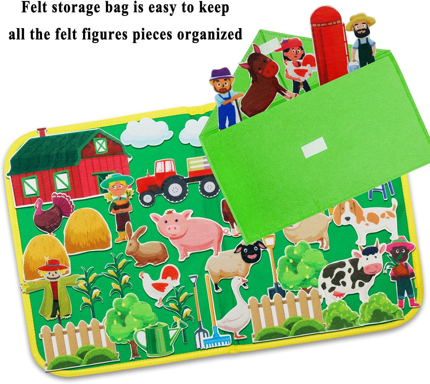 Craftstory Travel Felt Board for Toddlers Farm Animals Toys Preschool Learning Activities 37 Pieces Sensory Toys Barnyard Stories for Classroom Arts and Crafts Supplies