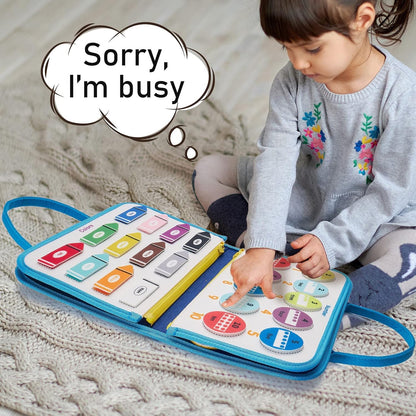 Busy Board Sensory Toys for Toddlers 1 2 3 4, Toddler Travel Activities Educational Toys, Montessori Toys for 1 2 3 4 Year Old Gilrs Boys Gift, Dinosuar