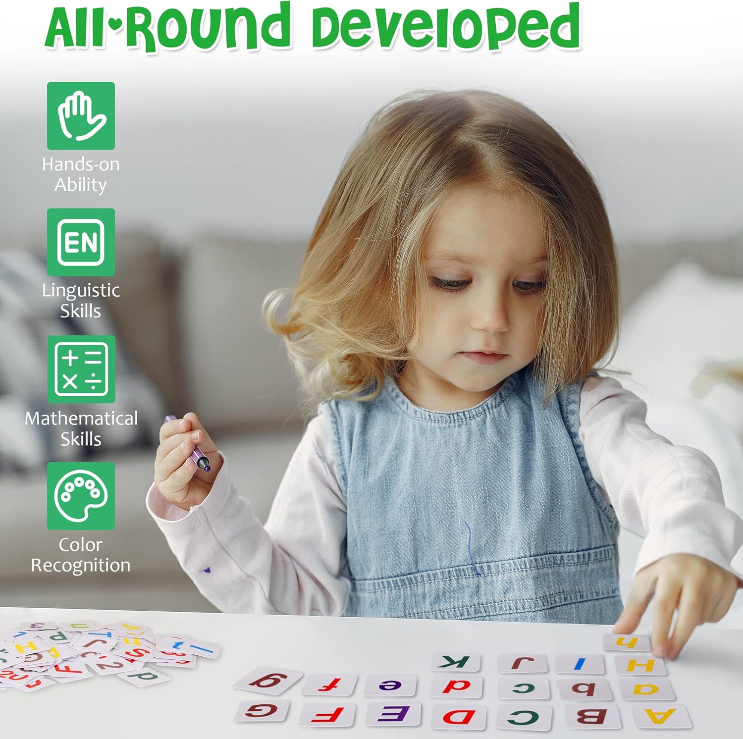 Fidtoy Boulier pour Enfants 3-5 Ans – Jouet de Comptage en Bois pour l'Apprentissage des Maths