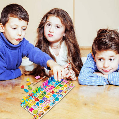 2 Pcs Toddler Number Puzzle - Kids Fishing Game - Counting Games Learn Arabic Numerals, Enhance Hands-on Ability, Develop Hand-eye Coordination Preschool Gift for Kids