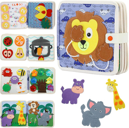 Activity Book, Generic Felt Book Children from 3 Years, Felt Book Montessori from 3 Years, Busy Book from 3 Years, Motor Skills Game for Travel, Preschool Children Learning Sensory Toy Busy Book