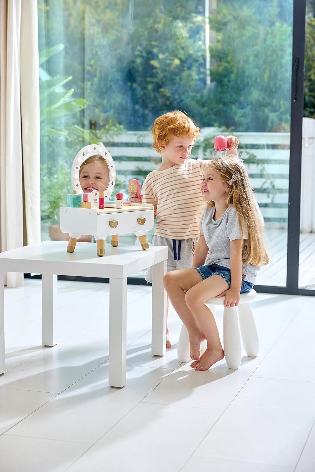 Fidtoy Kids Makeup Vanity Toy Set with Light Mirror