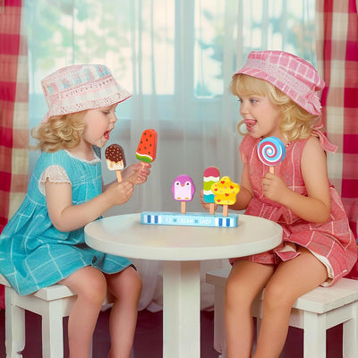 Fidtoy Set de Helados de Madera para Juego de Imitación de Niños Pequeños