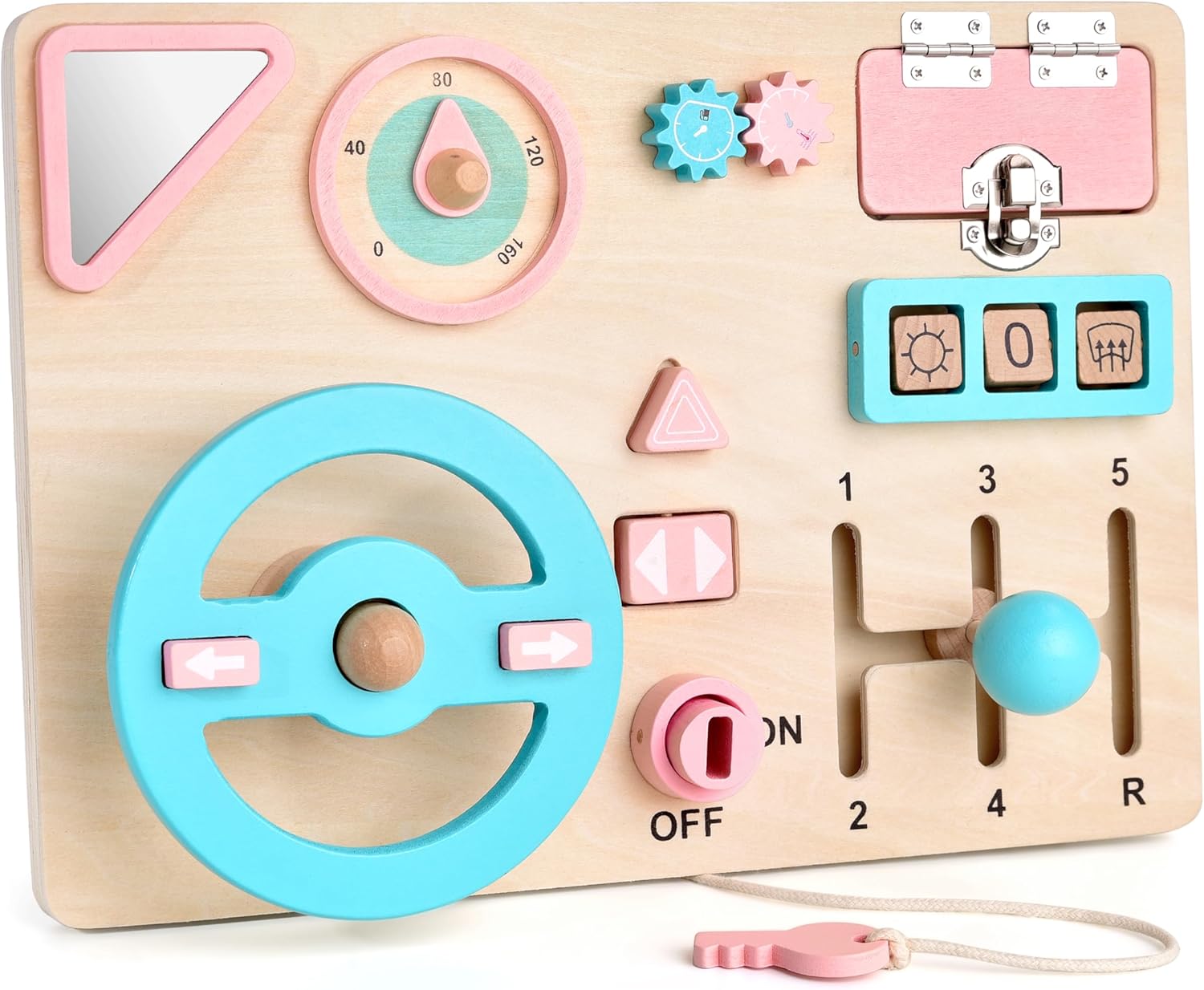 Busy Montessori Board 1 2 3 Years Montessori Games 1 Year Wooden Activity Board Toy for Children, Educational Motor Skills Baby Board, Gift for Boys and Girls