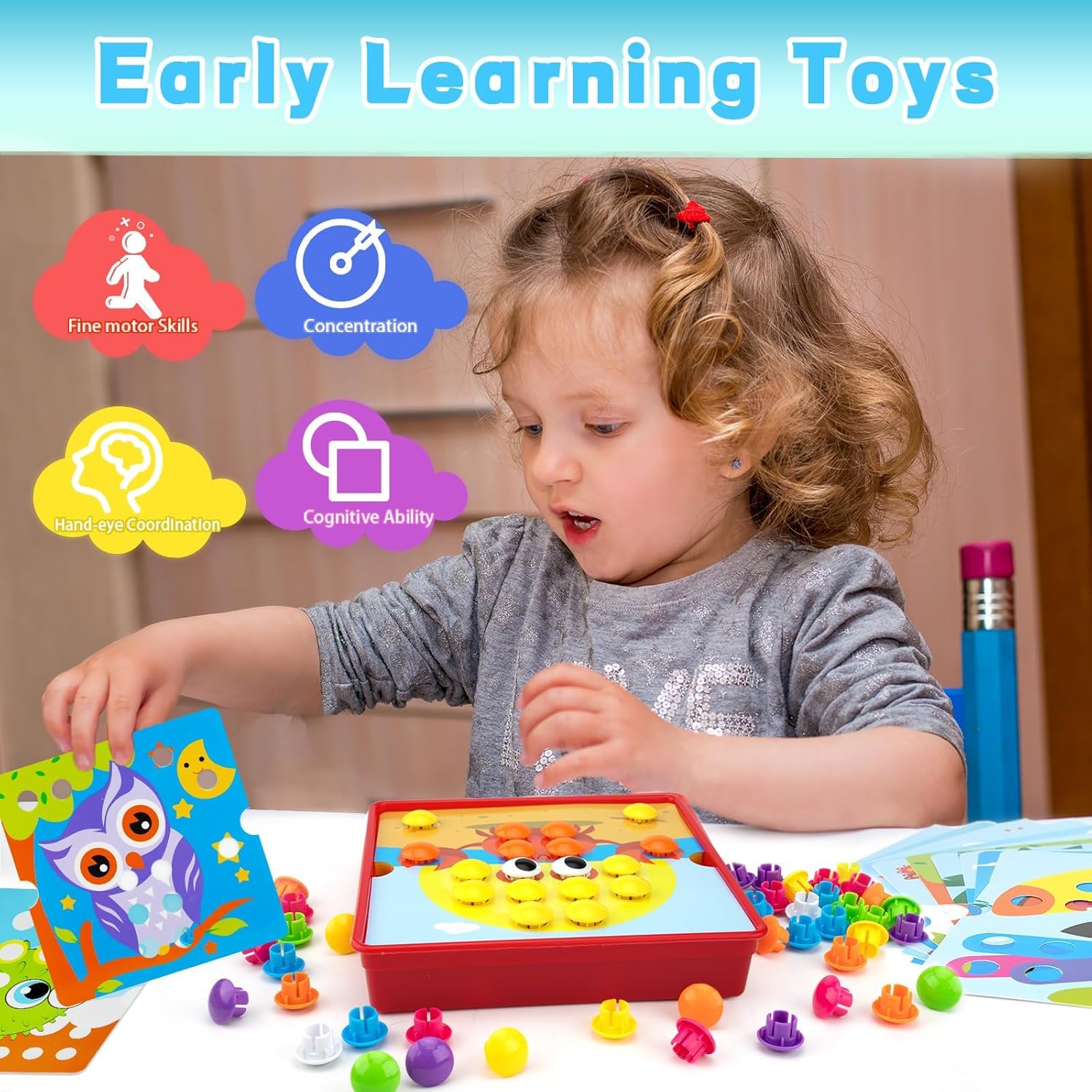 Fidtoy Button Art Toy Set Fine Motor Learning Toy