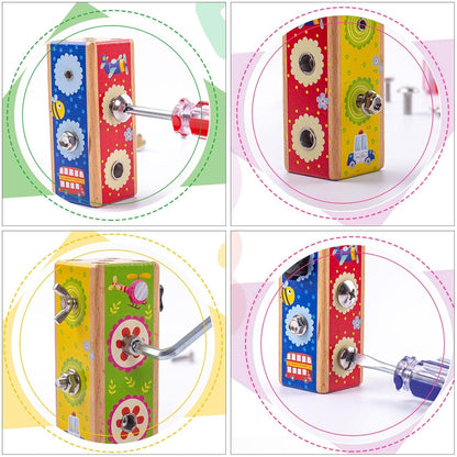 ATORSE Montessori Wooden Screw Driver Busy Board Motor Skill Early Development Toys