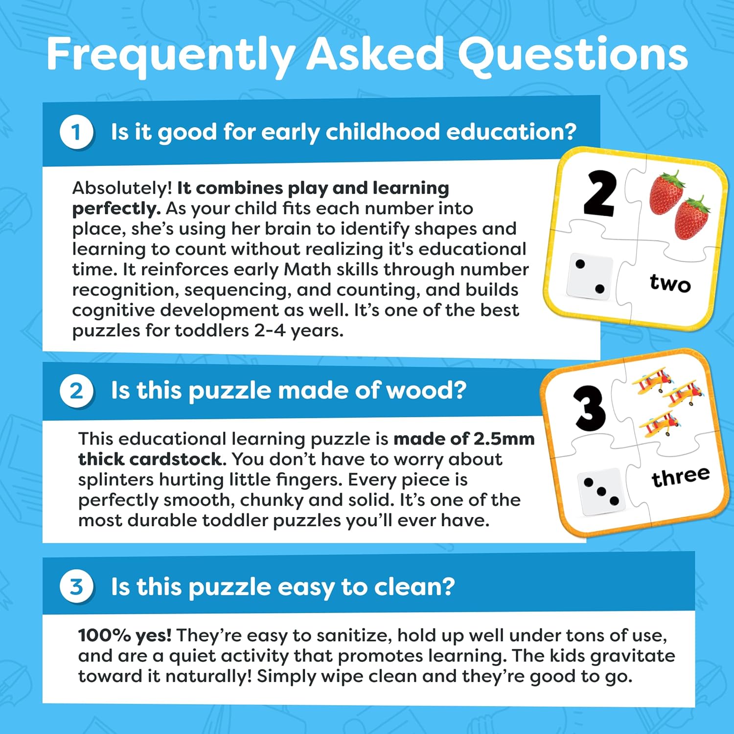 Fidtoy Number Matching Puzzle Set Early Math Toy