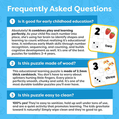 Fidtoy Number Matching Puzzle Set Early Math Toy