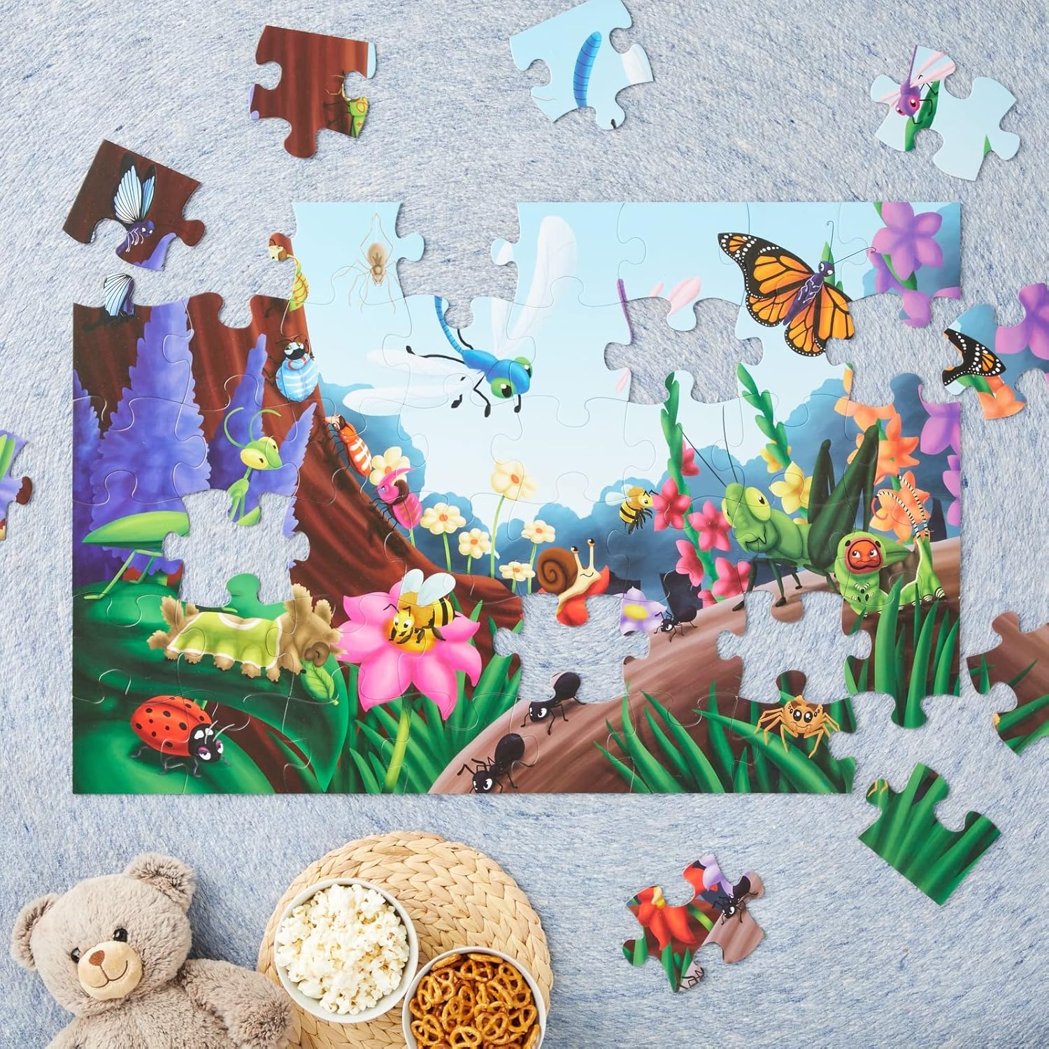 Fidtoy Giant Bugs and Insects Floor Puzzle for Kids